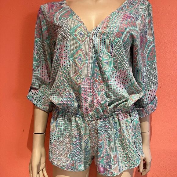BEACH BUNNY AZTEC SWIM COVER-UP ROMPER!! - Picture 1 of 7